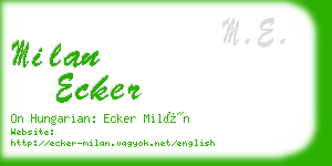 milan ecker business card